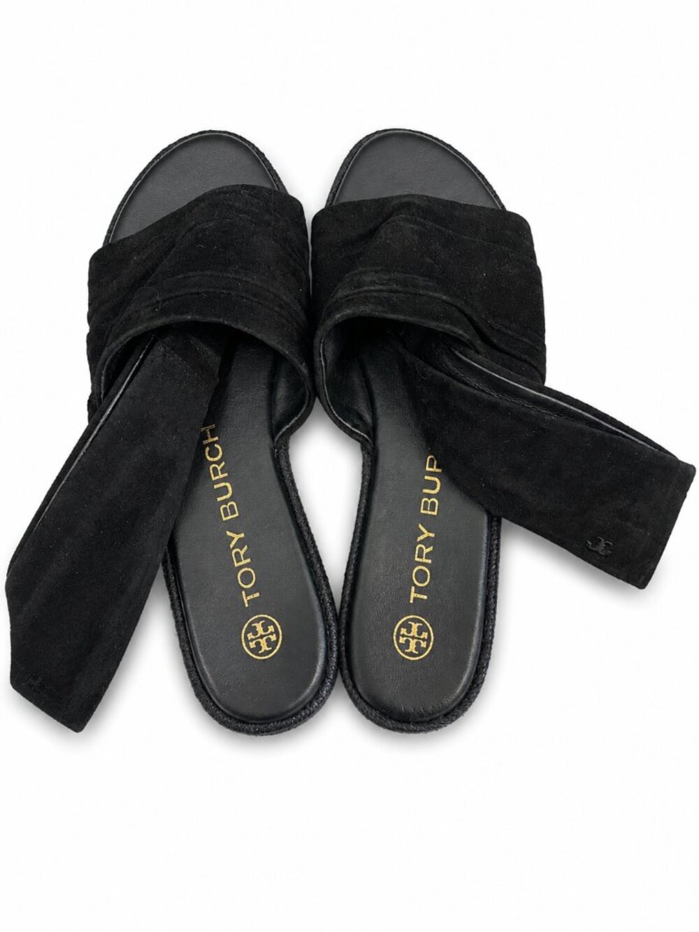 Tory Burch Womens Suede Slingback Espadrille Size 7 Black - Picture 3 of 5
